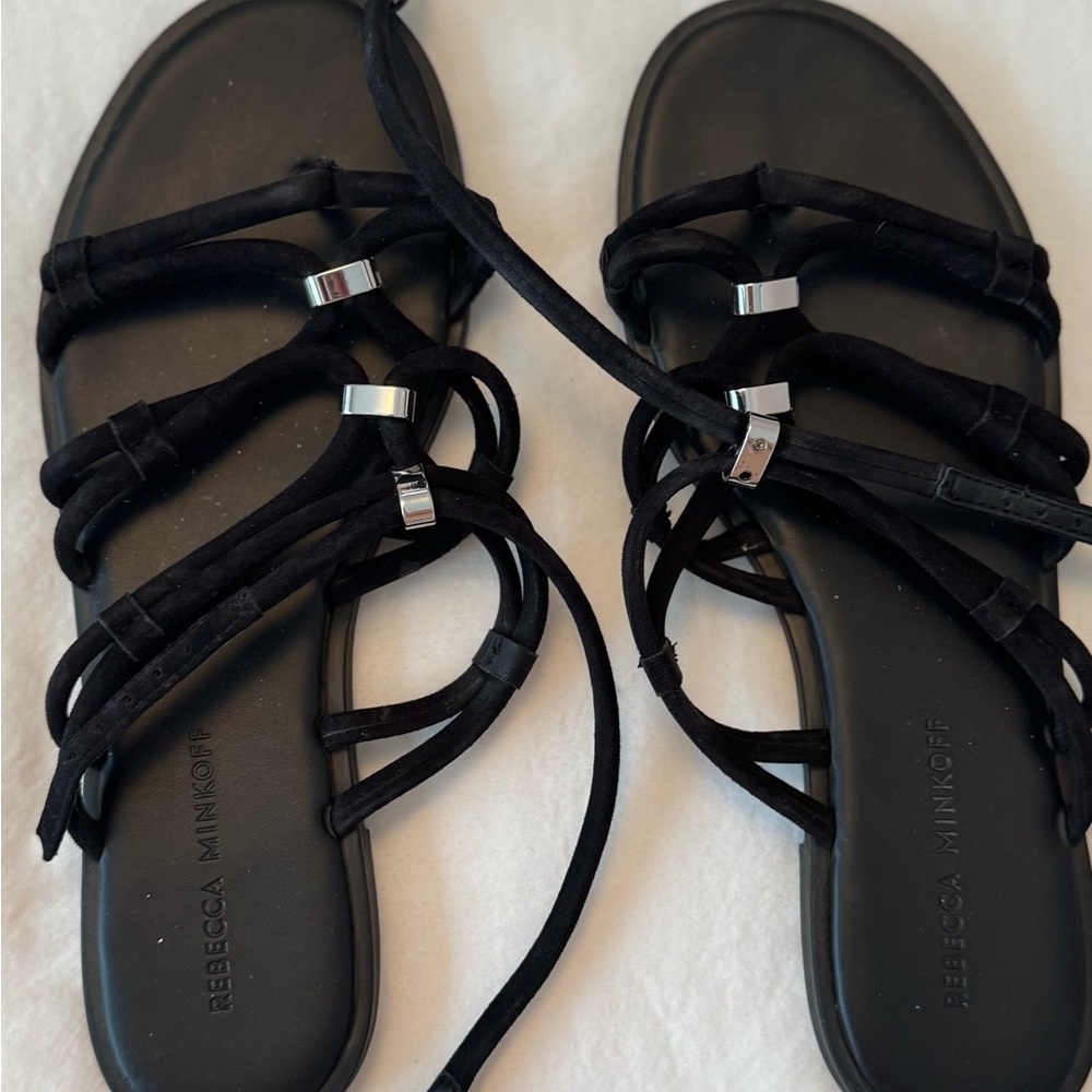 Rebecca Minkoff size 9 used sandals suede black